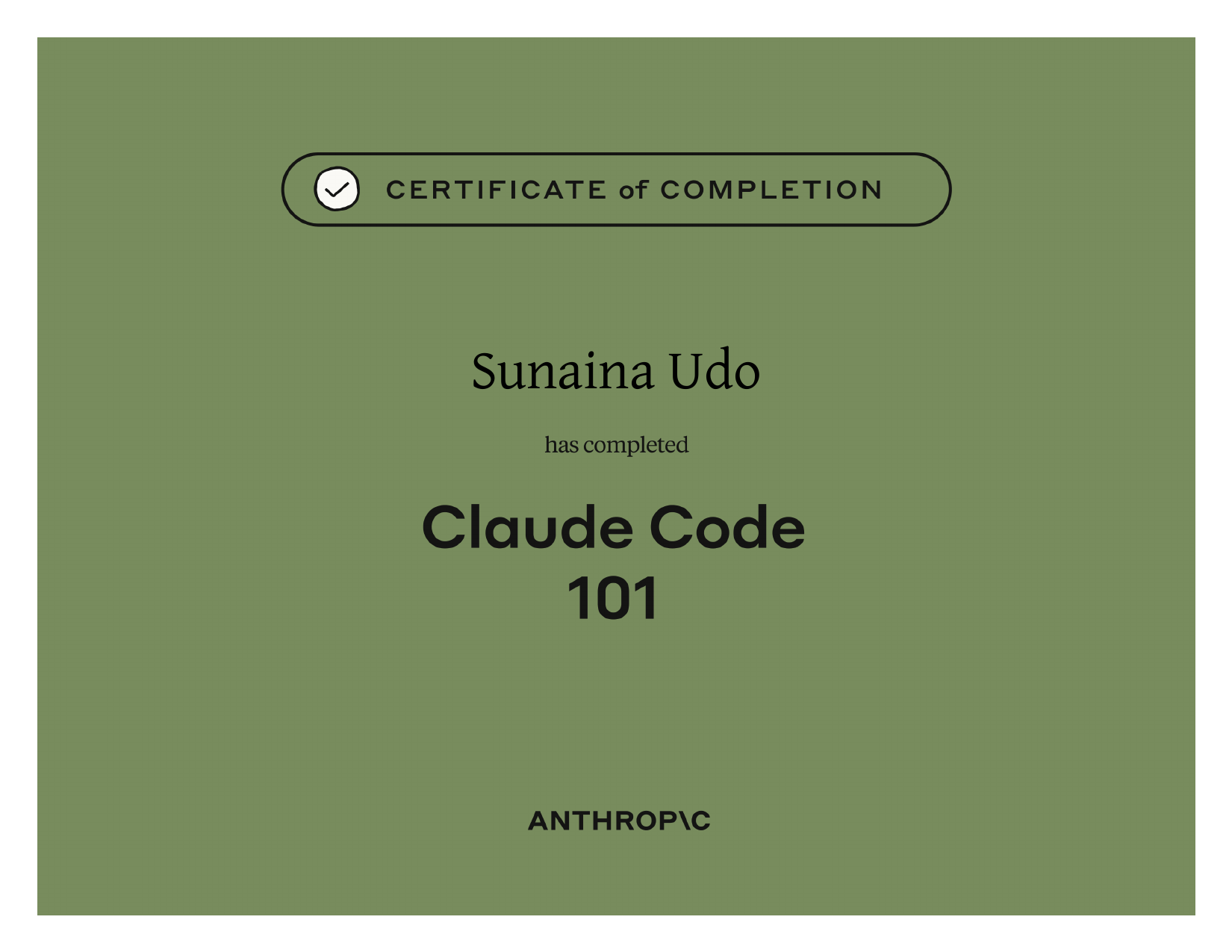 Claude Code 101 credential