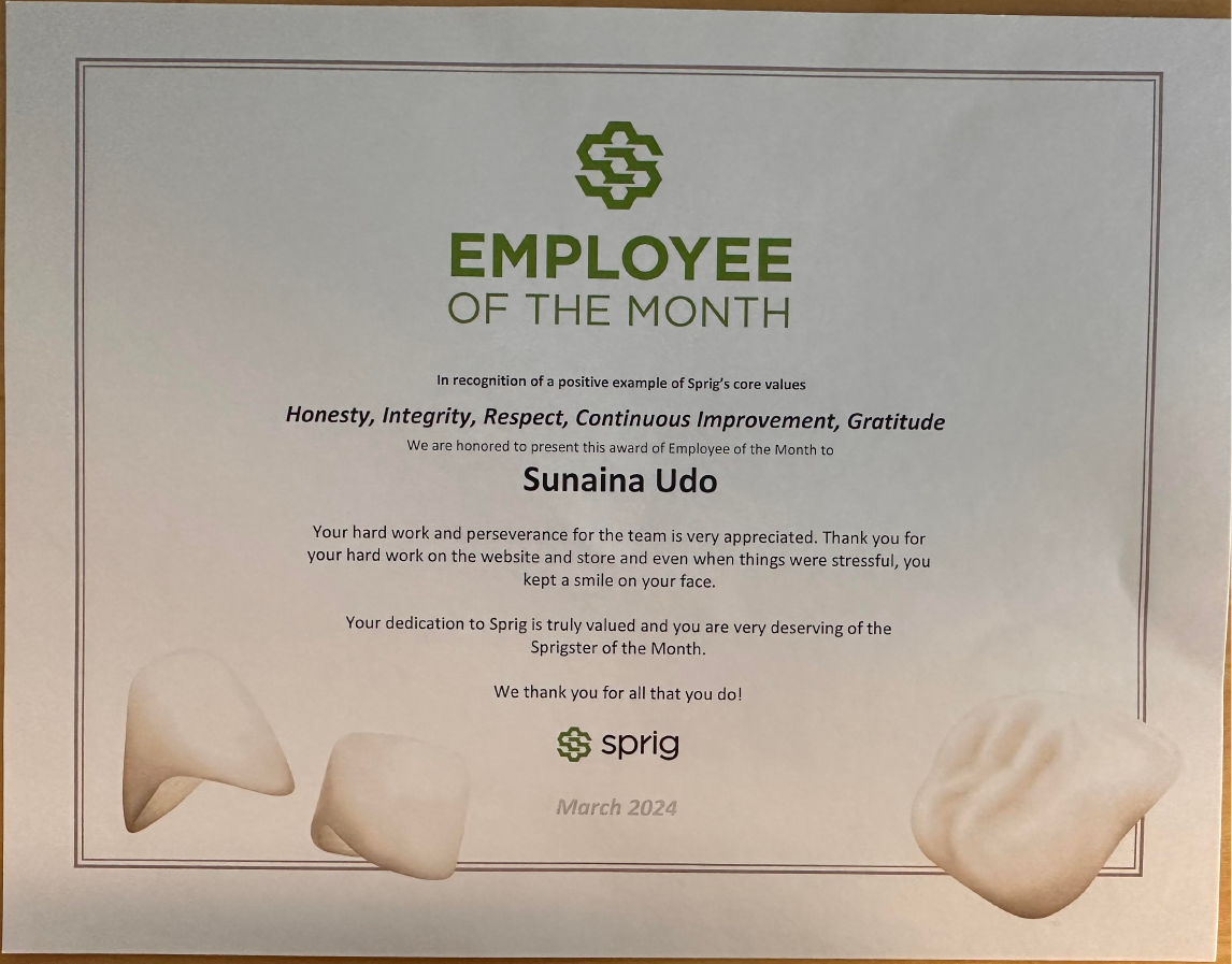 Employee of the Month credential
